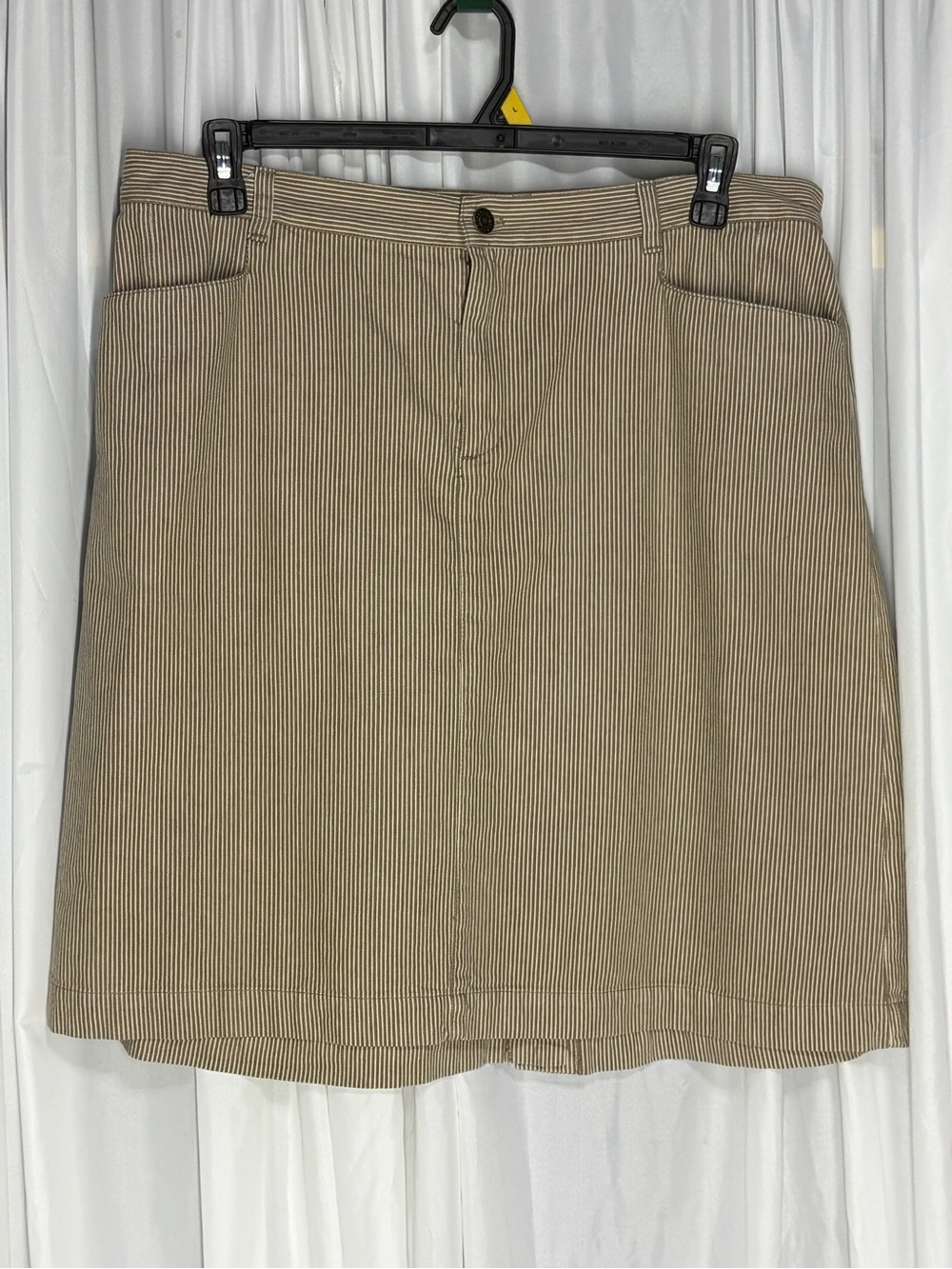 C.J. Bank Classic Beige Pinstripe Women's Skirt Size 16W